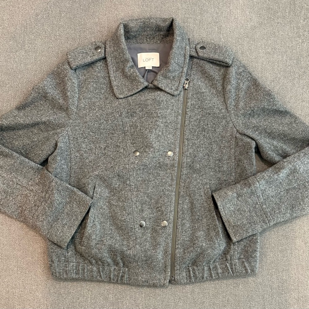 LOFT Ann Taylor Women's Charcoal Pea Coat Style Jacket‎ - M